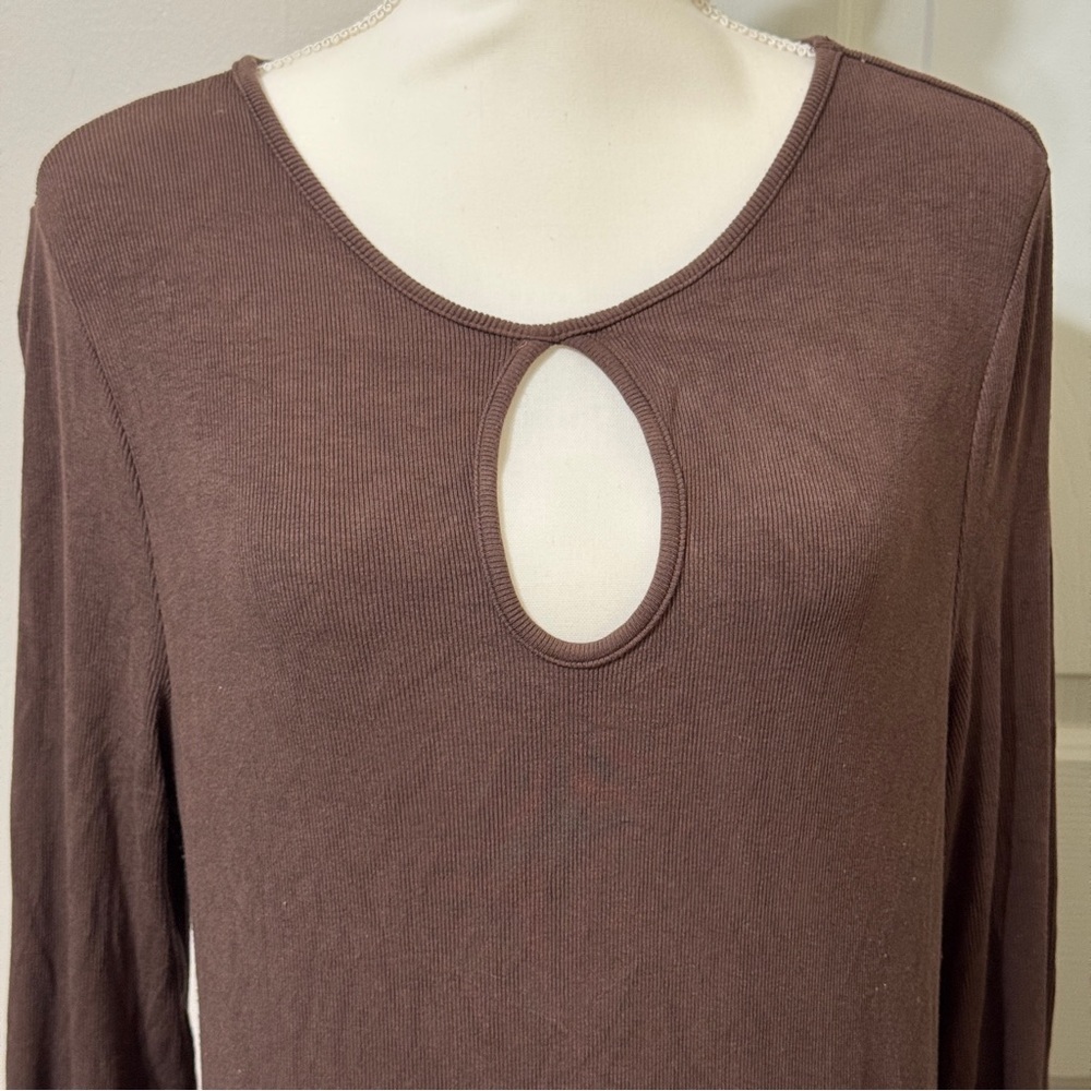 SHEIN Brown Crew Neck Long Sleeve Sheath Dress, size 2XL - Picture 4 of 7